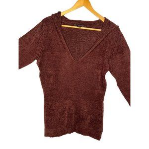 Barefoot, dreams, cozy, chick, light, Brown hoodie, large Cs long V-neck long sl